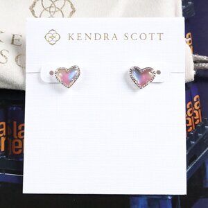 Kendra Scott Ari Heart Stud Earrings Watercolor Silver